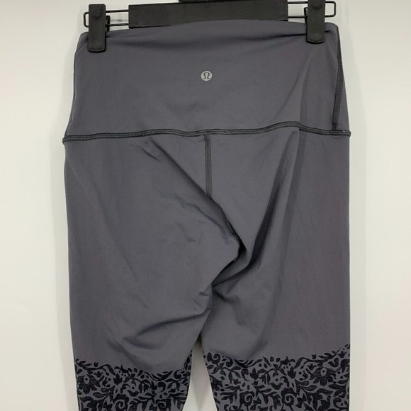 Lululemon Wunder Under Pant High Rise Engineered Print Gray Floral - Picture 9 of 10